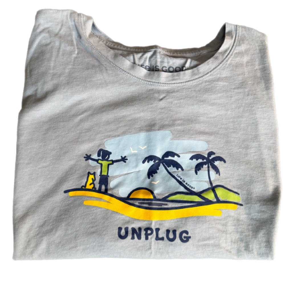 Life Is Good Unplug Graphic Tee XL